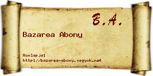 Bazarea Abony névjegykártya